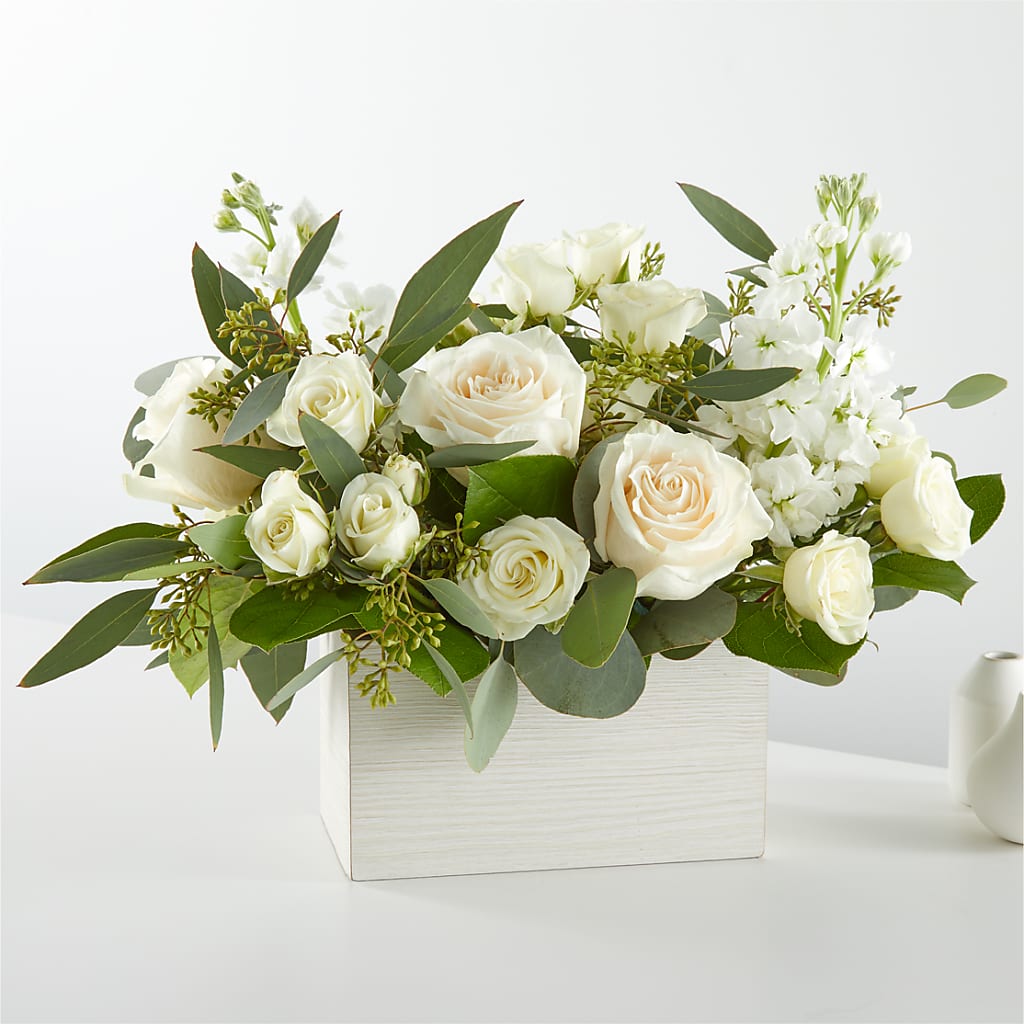 Fresh Linen Box Bouquet – Velvet Leaf And Stem, Las Vegas NV