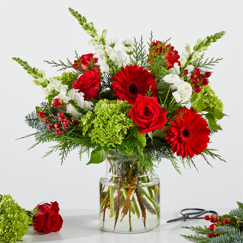 Merry Moment Bouquet – A Florist Original – Velvet Leaf And Stem, Las Vegas NV