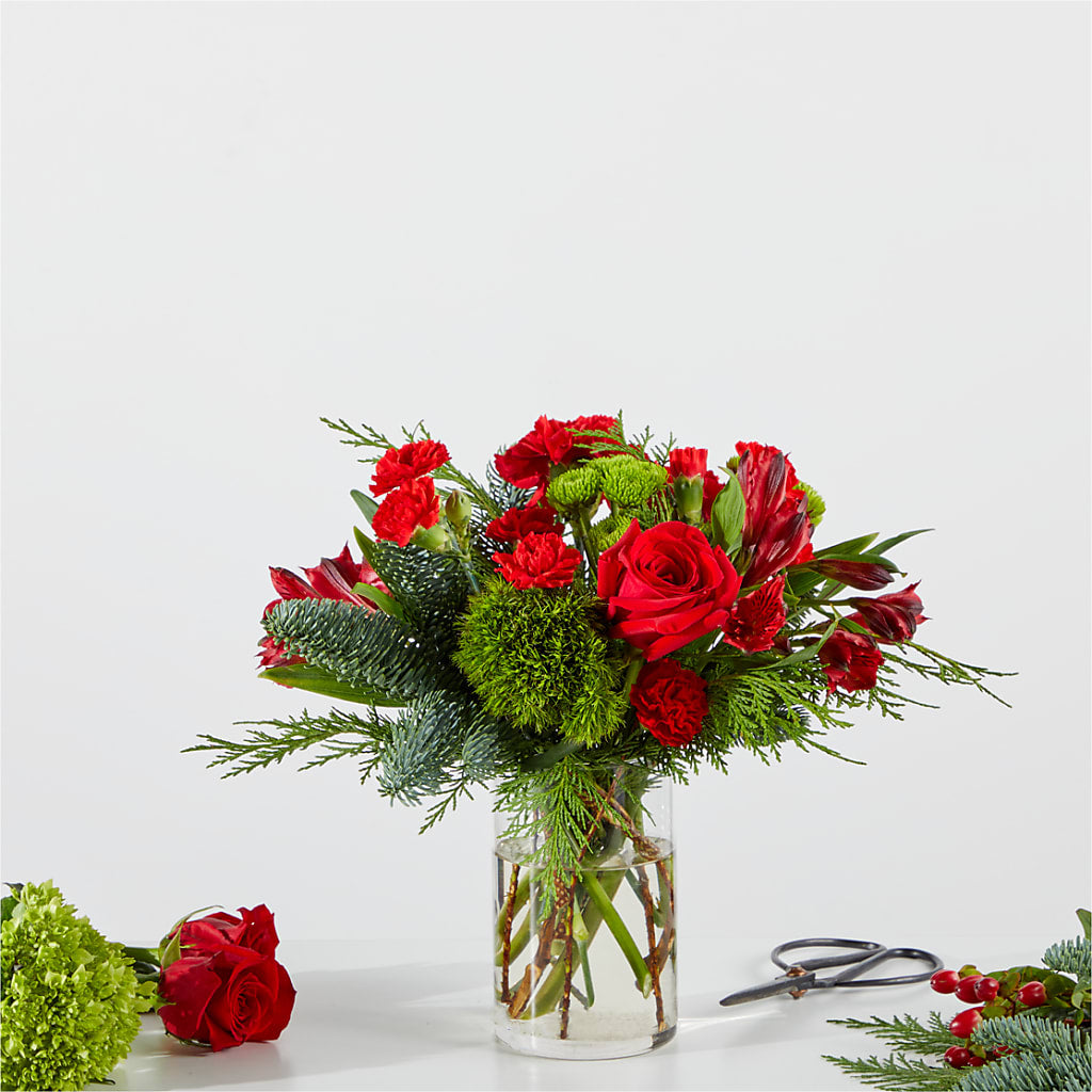 Merry Moment Bouquet – A Florist Original – Velvet Leaf And Stem, Las Vegas NV