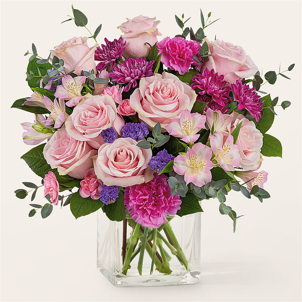 Rosy Radiance Bouquet – Velvet Leaf And Stem, Las Vegas NV