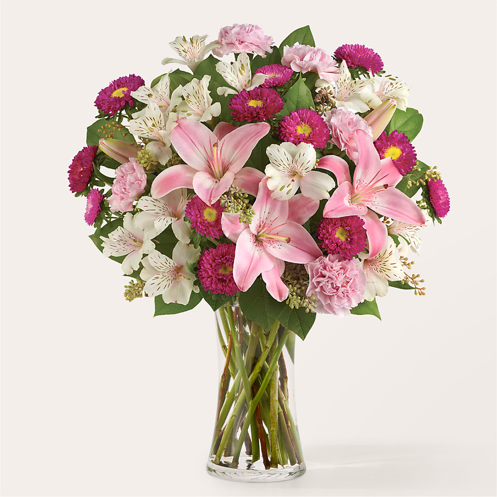 Feeling Fuchsia Bouquet – Velvet Leaf And Stem, Las Vegas NV