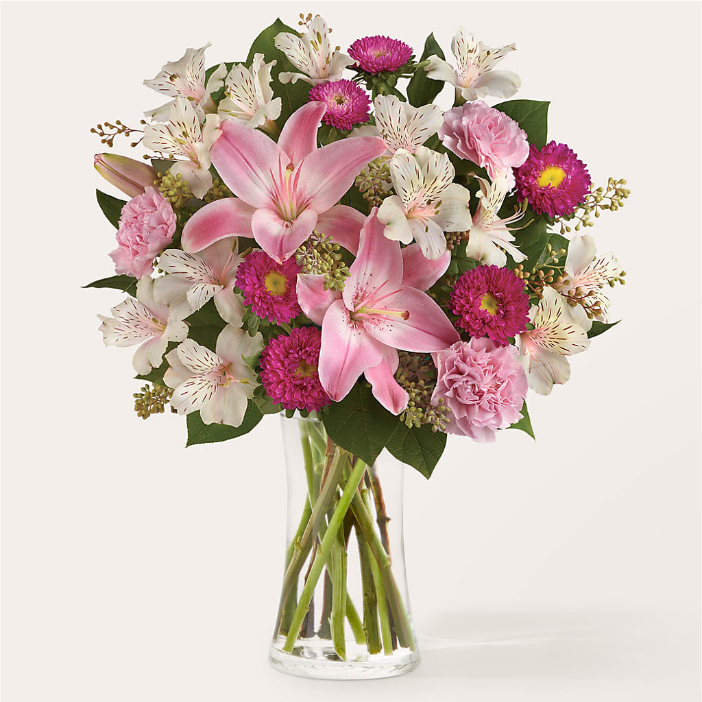 Feeling Fuchsia Bouquet – Velvet Leaf And Stem, Las Vegas NV