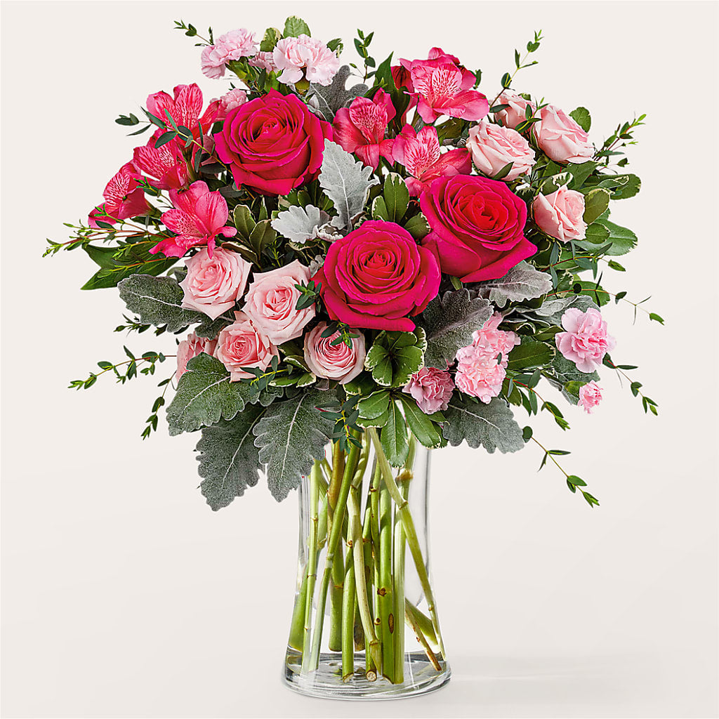 Tickled Pink Bouquet – Velvet Leaf And Stem, Las Vegas NV