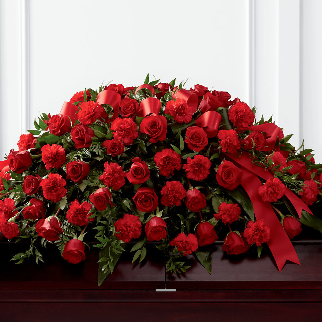 Tribute of Life Casket Spray – Velvet Leaf And Stem, Las Vegas NV