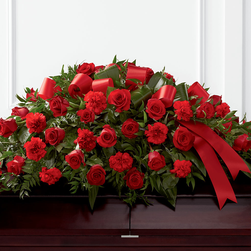 Tribute of Life Casket Spray – Velvet Leaf And Stem, Las Vegas NV