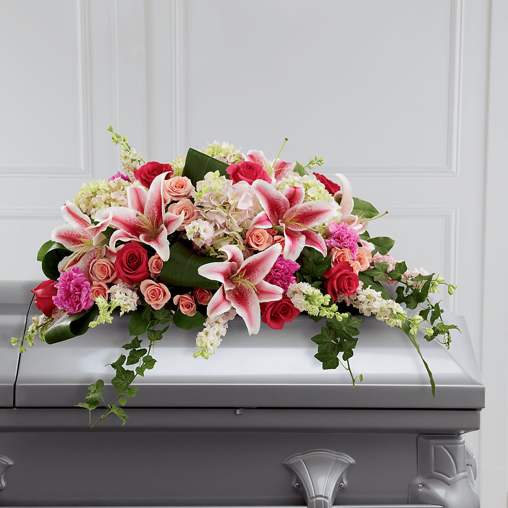 Splendid Grace Casket Spray – Velvet Leaf And Stem, Las Vegas NV