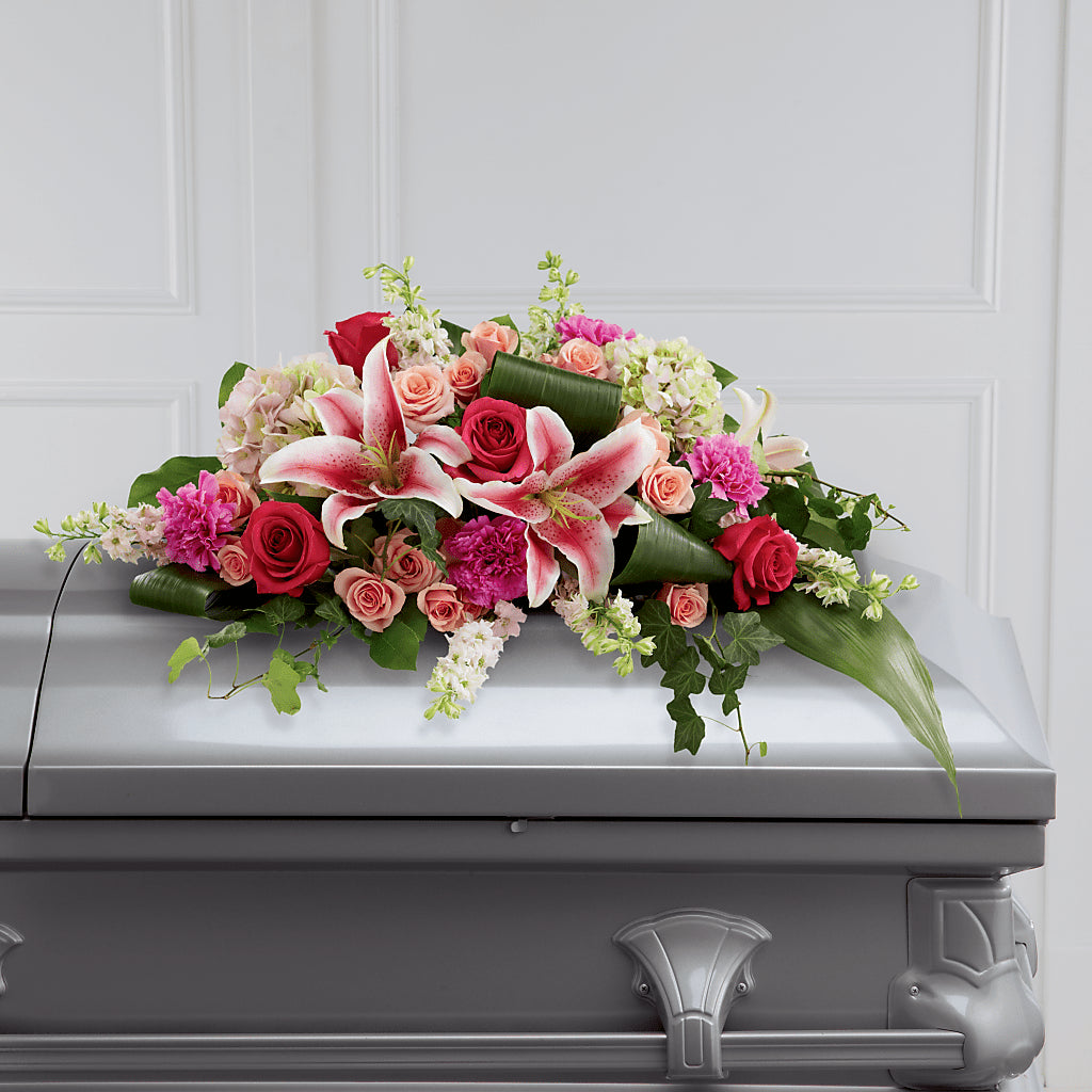 Splendid Grace Casket Spray – Velvet Leaf And Stem, Las Vegas NV