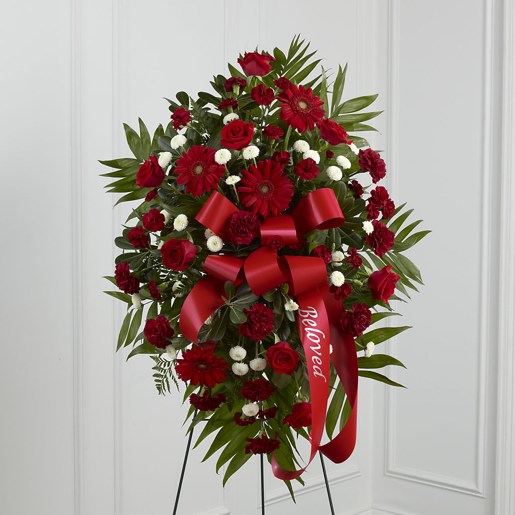 Treasured Memories Standing Spray – Velvet Leaf And Stem, Las Vegas NV