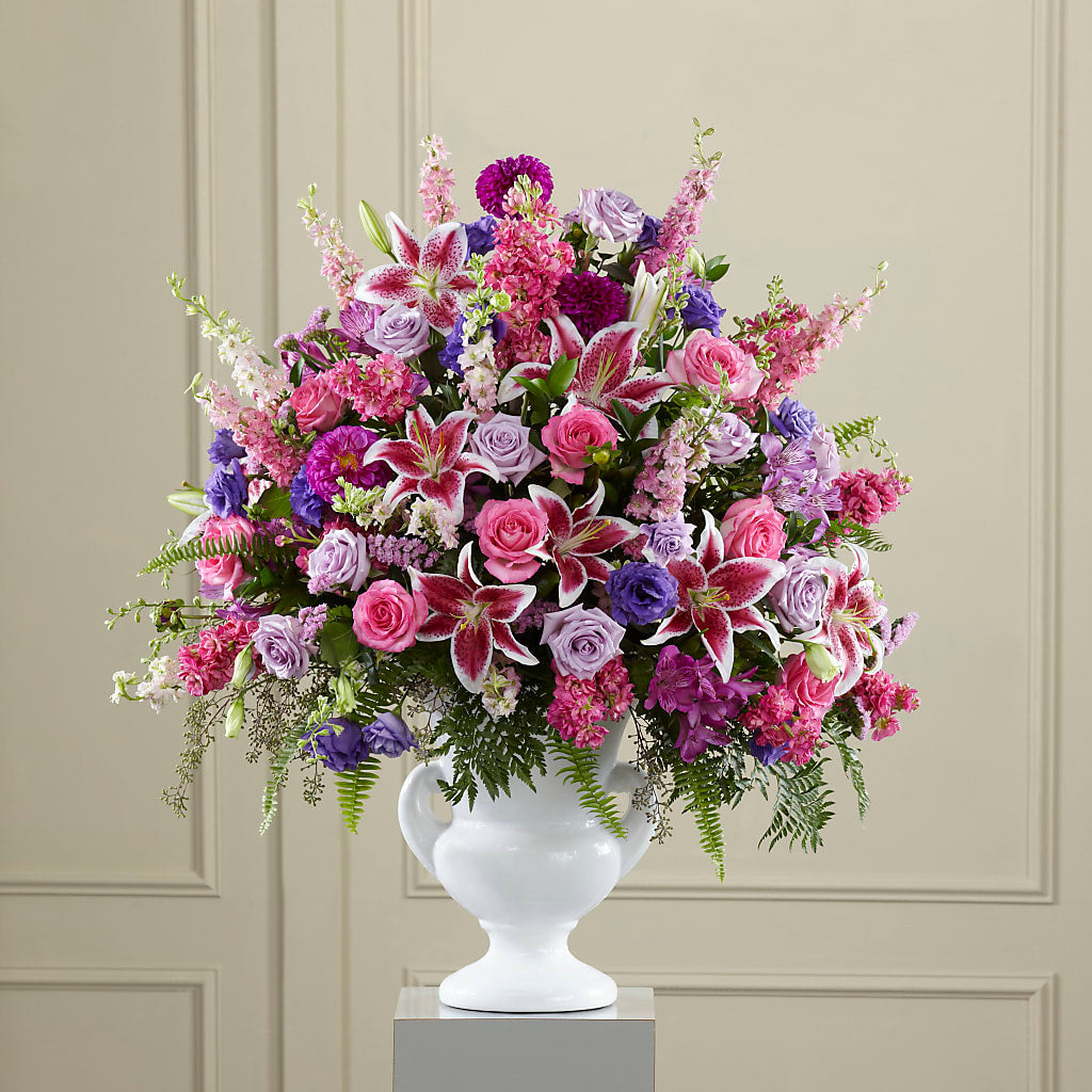 Peaceful Tribute Arrangement – Velvet Leaf And Stem, Las Vegas NV