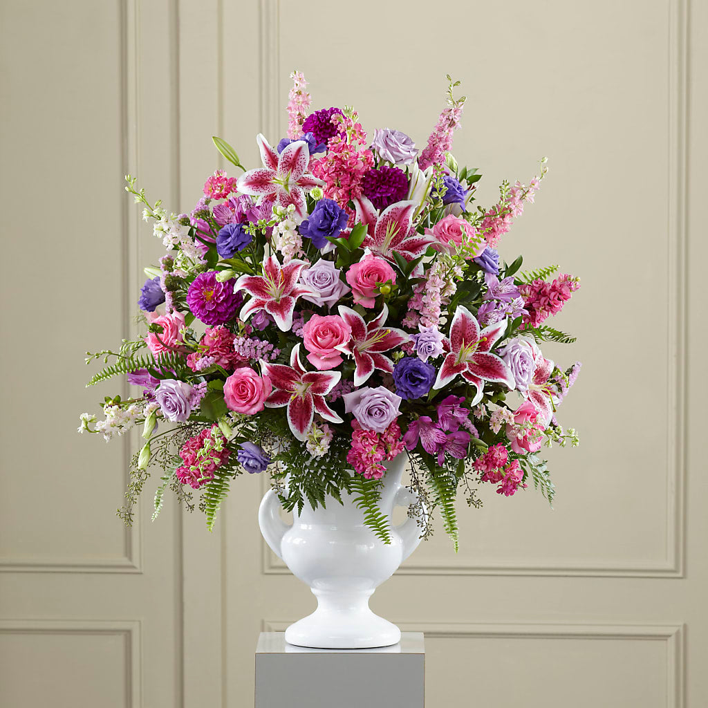 Peaceful Tribute Arrangement – Velvet Leaf And Stem, Las Vegas NV