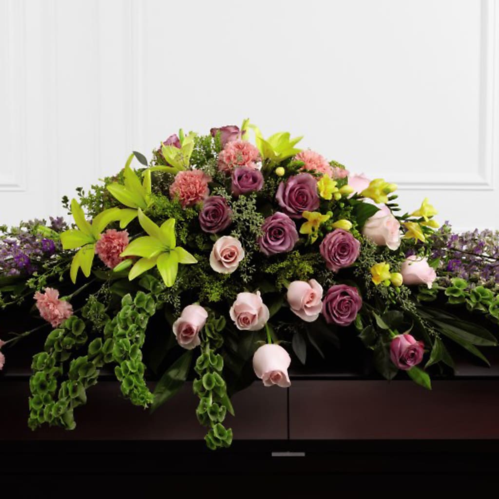 Forever Beloved Casket Spray – Velvet Leaf And Stem, Las Vegas NV