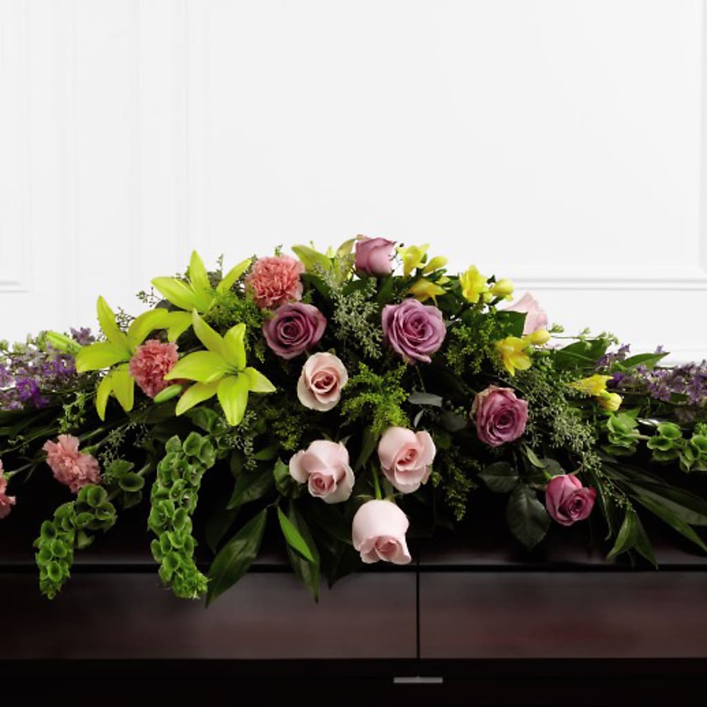 Forever Beloved Casket Spray – Velvet Leaf And Stem, Las Vegas NV