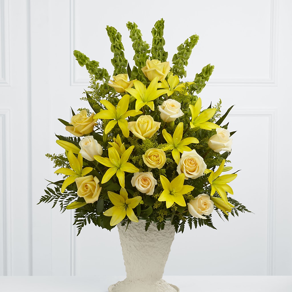 Golden Memories Arrangement – Velvet Leaf And Stem, Las Vegas NV
