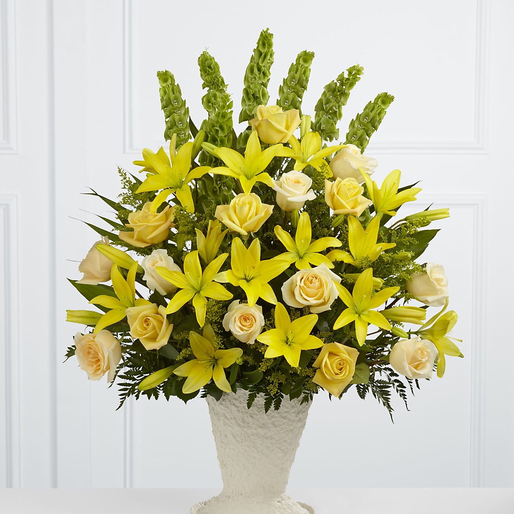 Golden Memories Arrangement – Velvet Leaf And Stem, Las Vegas NV