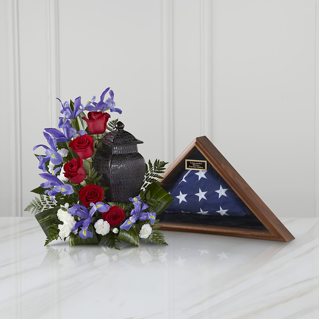 Patriotic Tribute Arrangement – Velvet Leaf And Stem, Las Vegas NV