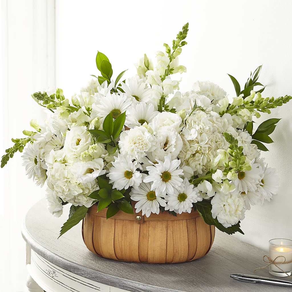 Pure Ivory Basket – Velvet Leaf And Stem, Las Vegas NV