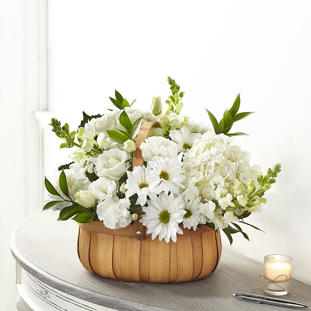 Pure Ivory Basket – Velvet Leaf And Stem, Las Vegas NV