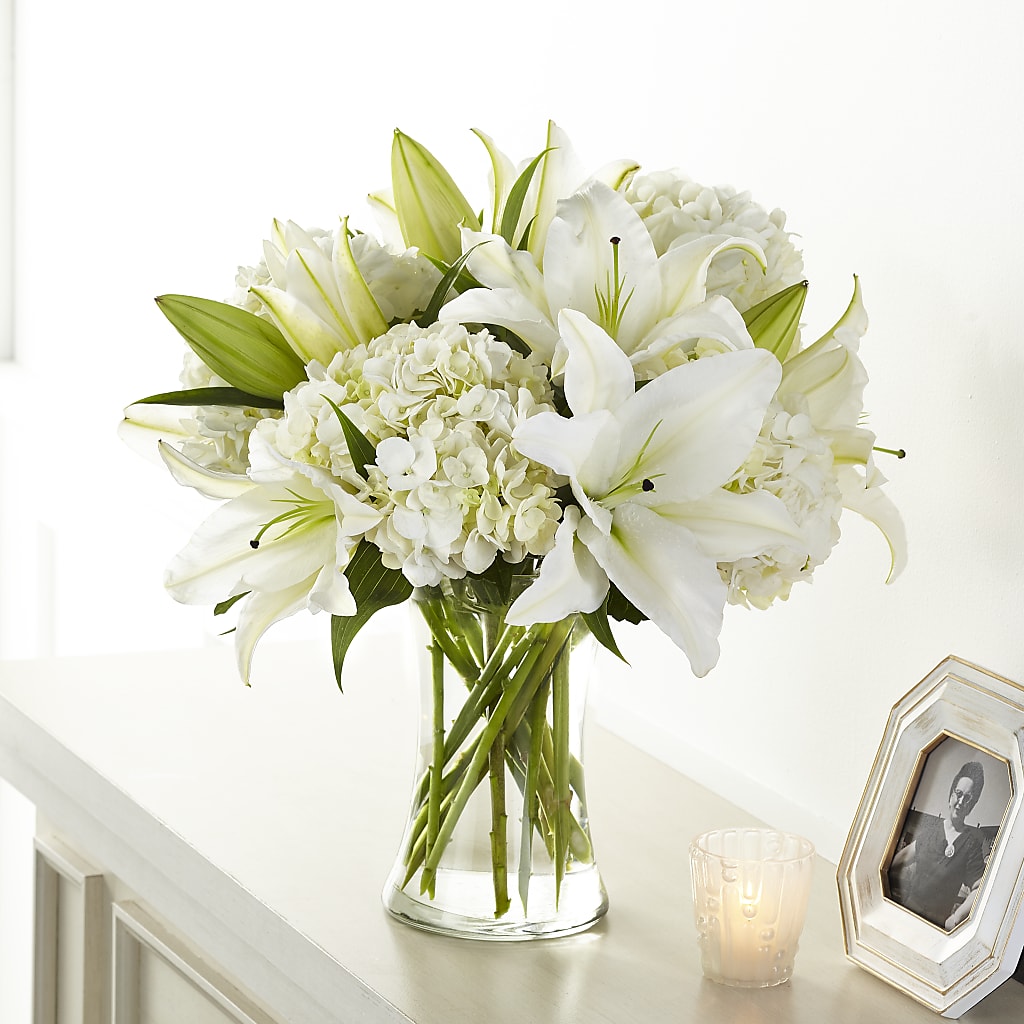Compassionate Lily Bouquet – Velvet Leaf And Stem, Las Vegas NV