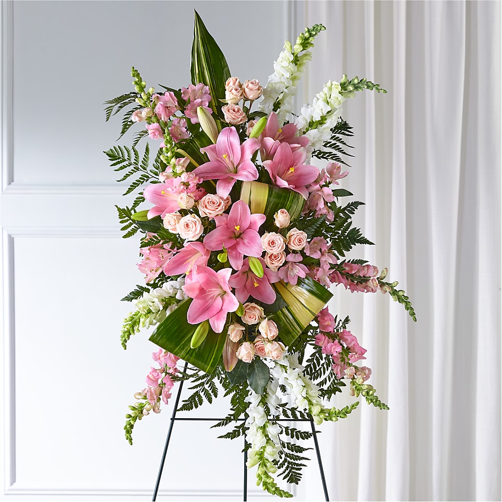 Elegant Embrace Standing Spray – Velvet Leaf And Stem, Las Vegas NV