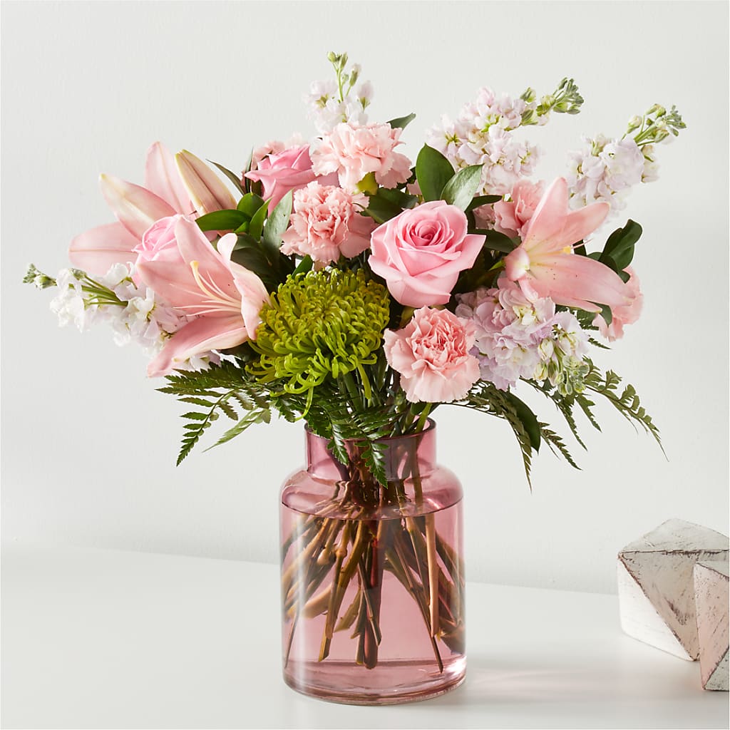 Pretty in Pink Bouquet – Velvet Leaf And Stem, Las Vegas NV