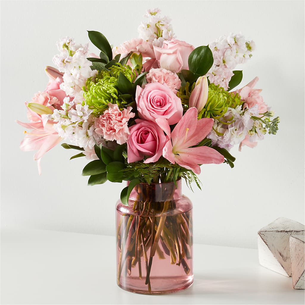 Pretty in Pink Bouquet – Velvet Leaf And Stem, Las Vegas NV