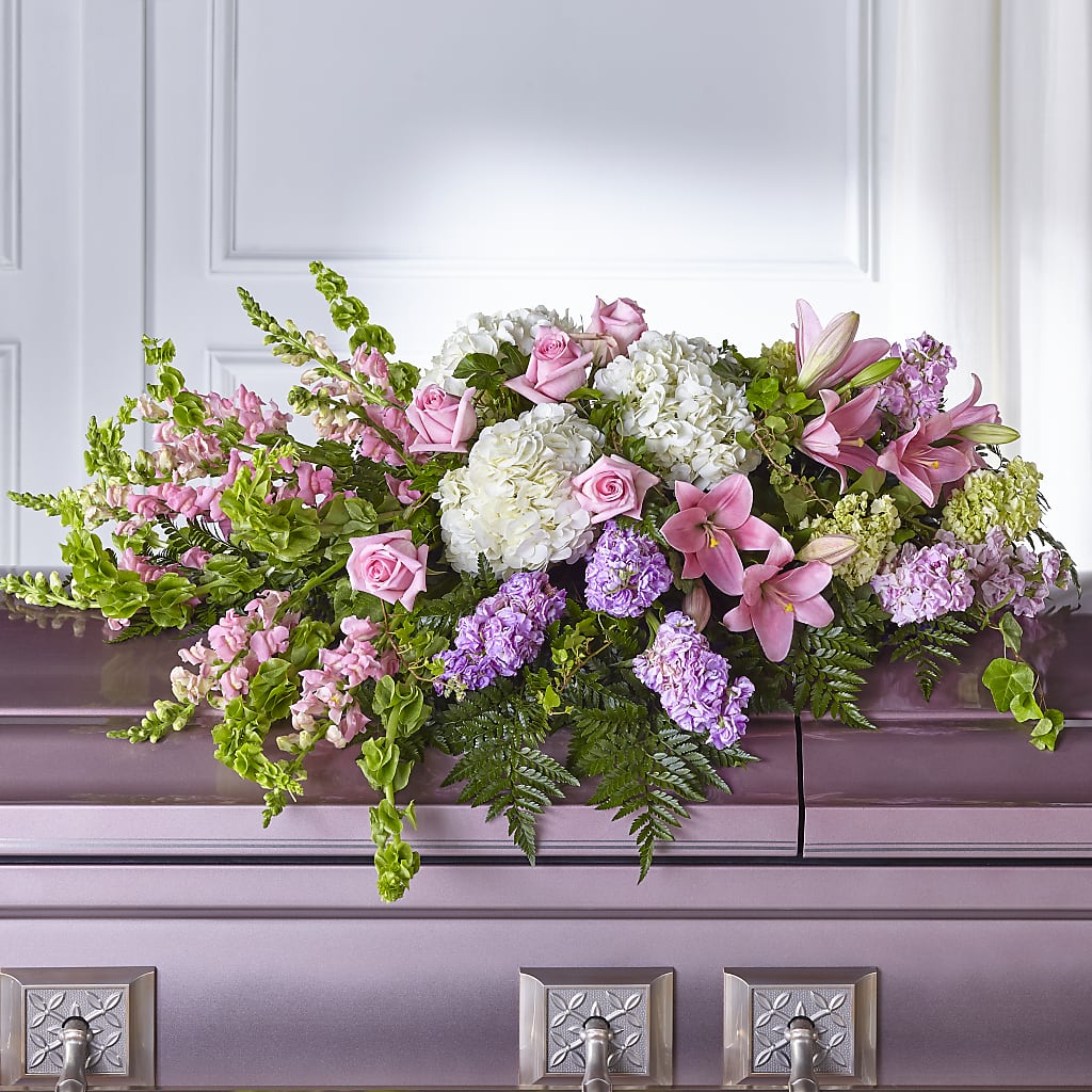 Life's Gratitude Casket Spray – Velvet Leaf And Stem, Las Vegas NV