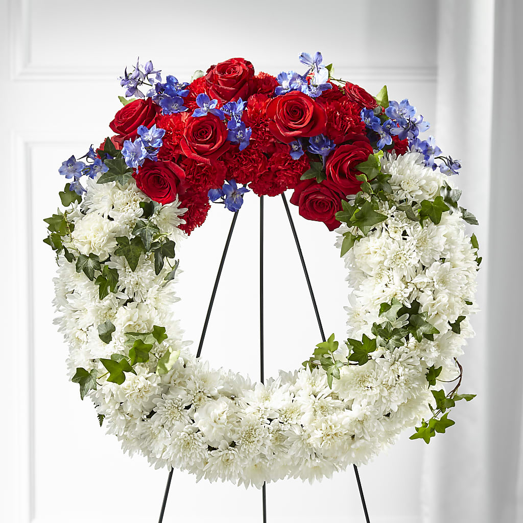 Patriotic Passion Wreath – Velvet Leaf And Stem, Las Vegas NV