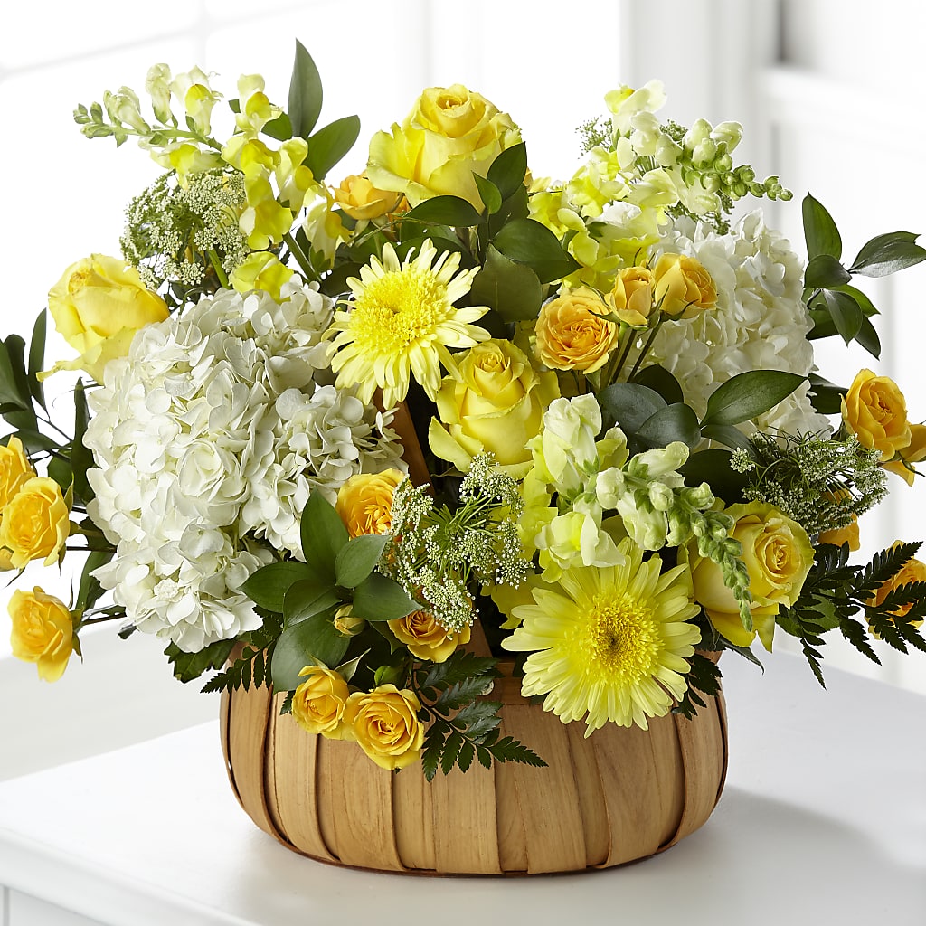Rustic Remembrance Basket – Velvet Leaf And Stem, Las Vegas NV
