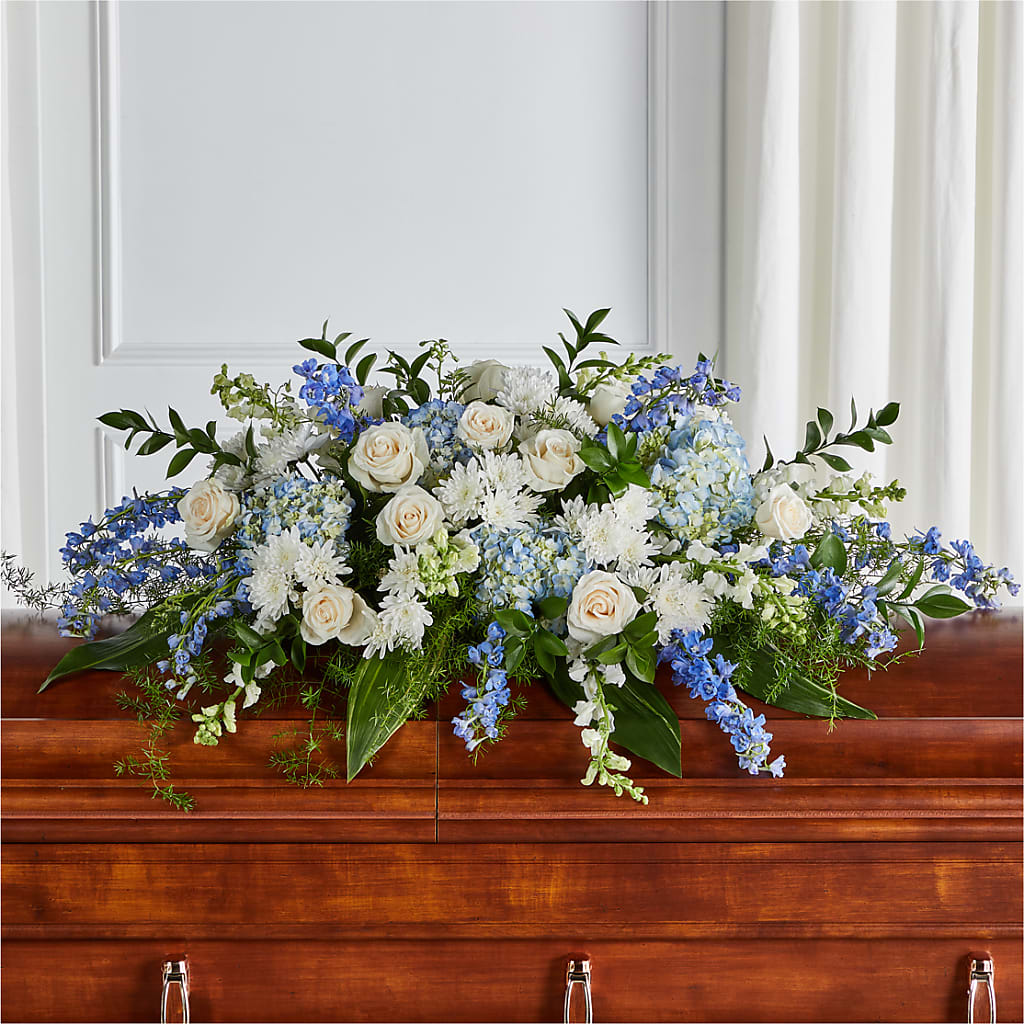 Timeless Essence Casket Spray – Velvet Leaf And Stem, Las Vegas NV