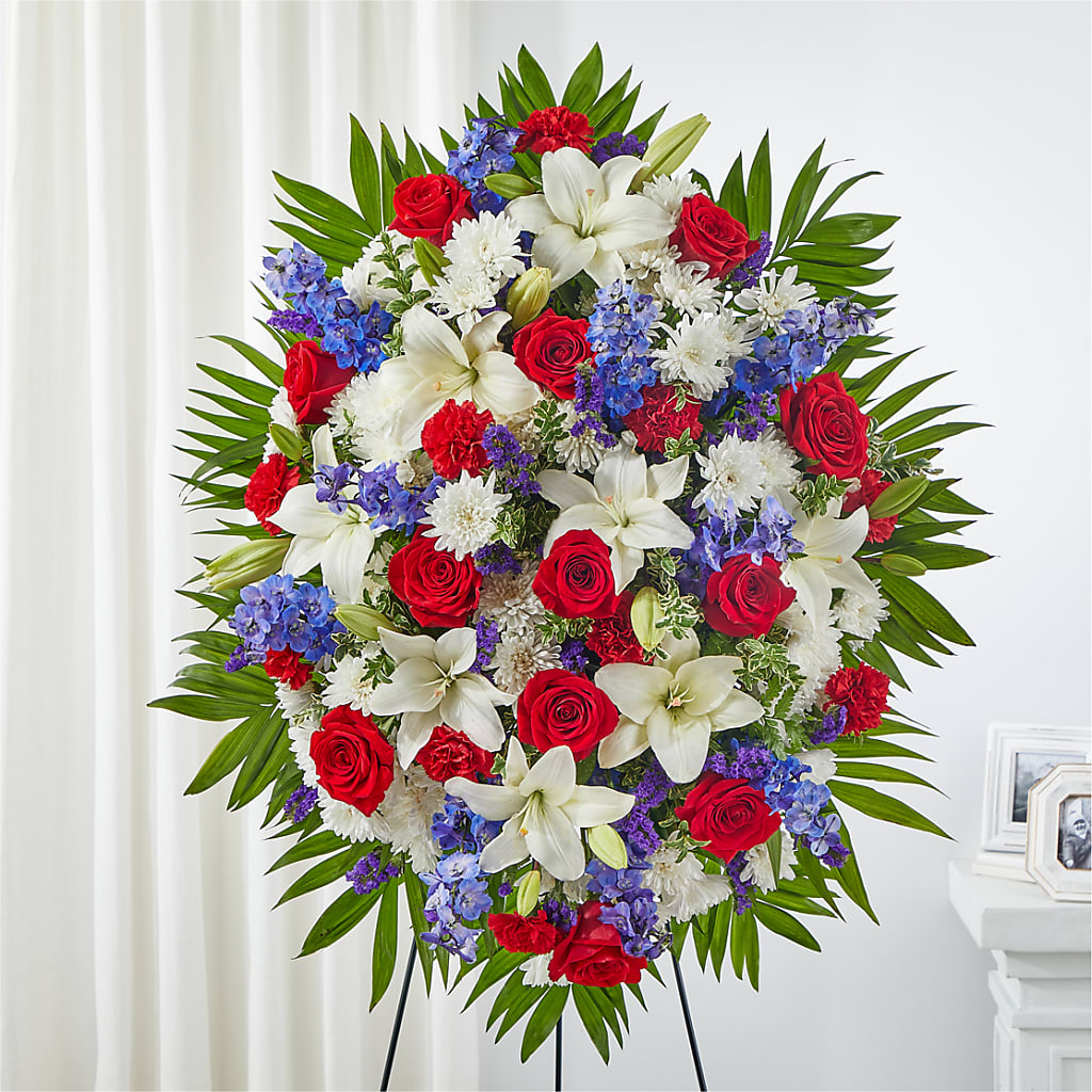 Cherished Service Standing Spray – Velvet Leaf And Stem, Las Vegas NV