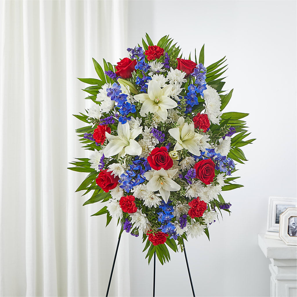 Cherished Service Standing Spray – Velvet Leaf And Stem, Las Vegas NV
