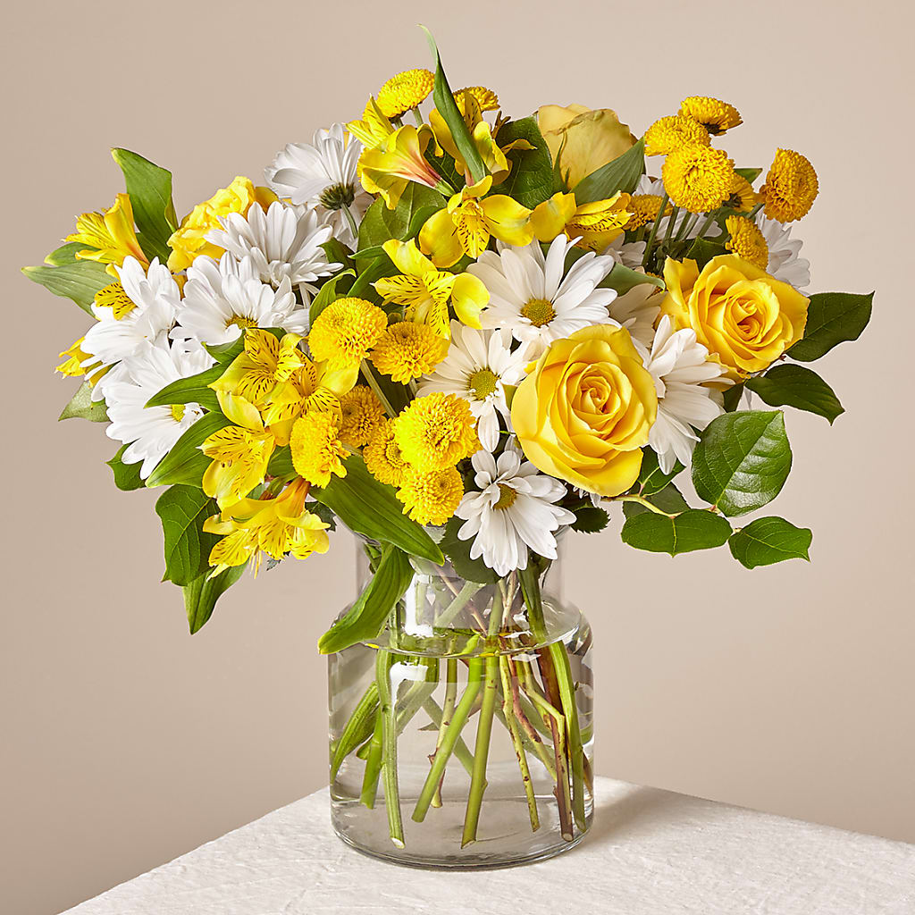 Sunny Sentiments Bouquet – Velvet Leaf And Stem, Las Vegas NV