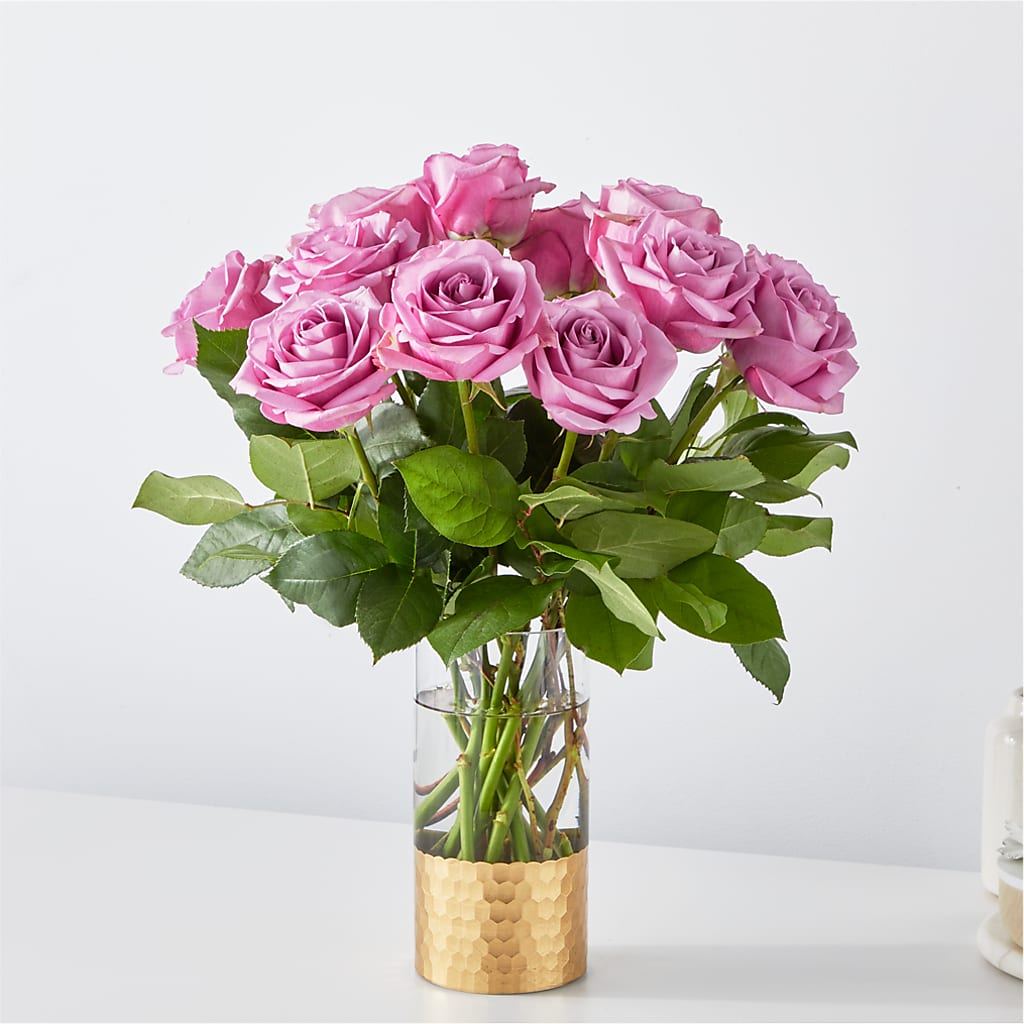 Secret Admirer Lavender Rose Bouquet – Velvet Leaf And Stem, Las Vegas NV