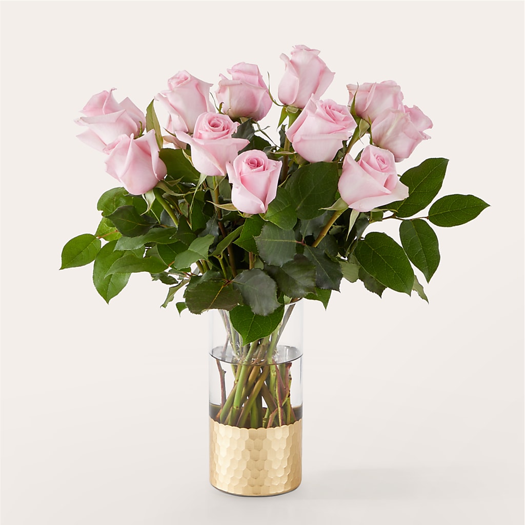 Picture Perfect Pink Rose Bouquet – Velvet Leaf And Stem, Las Vegas NV