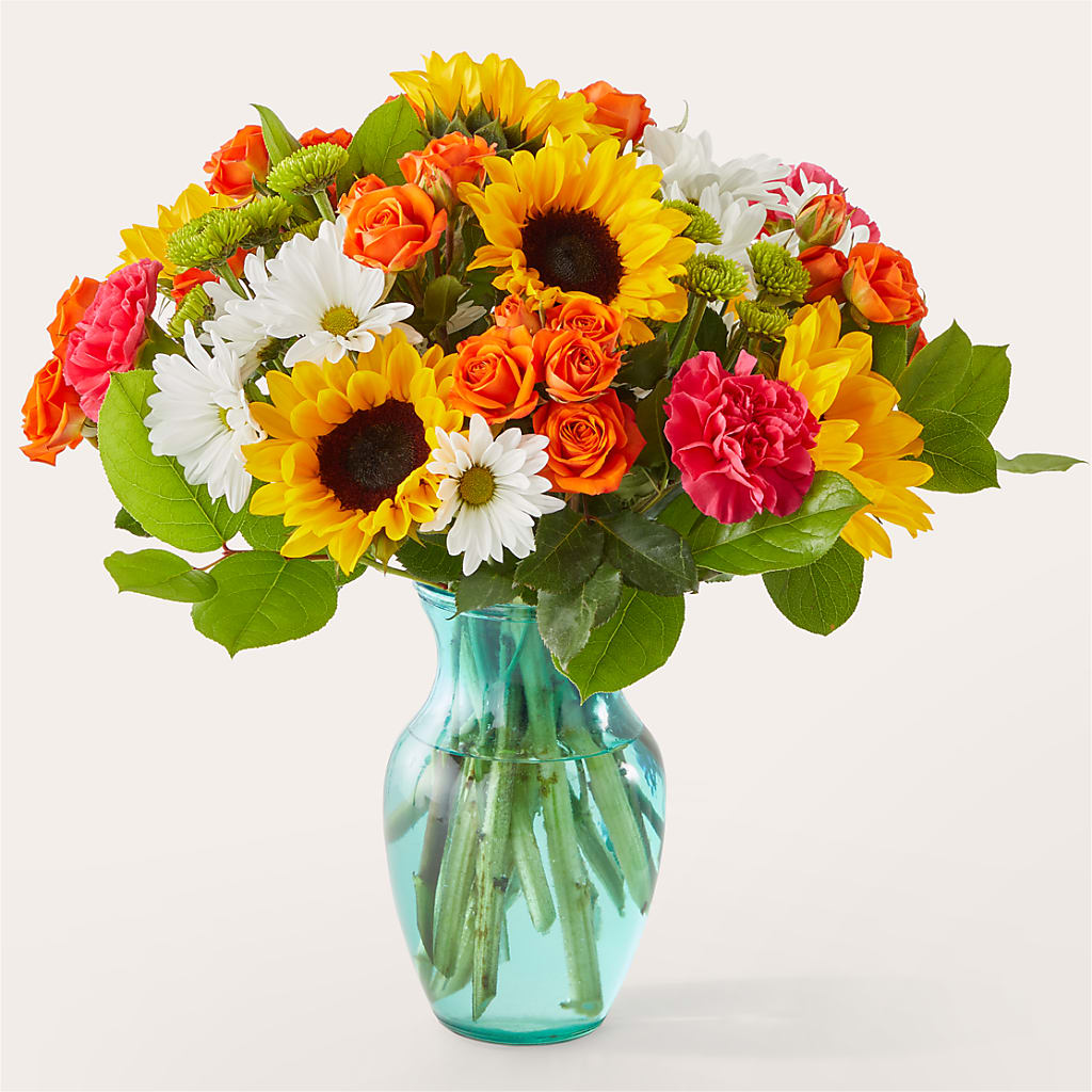 Sun-drenched Blooms Bouquet – Velvet Leaf And Stem, Las Vegas NV