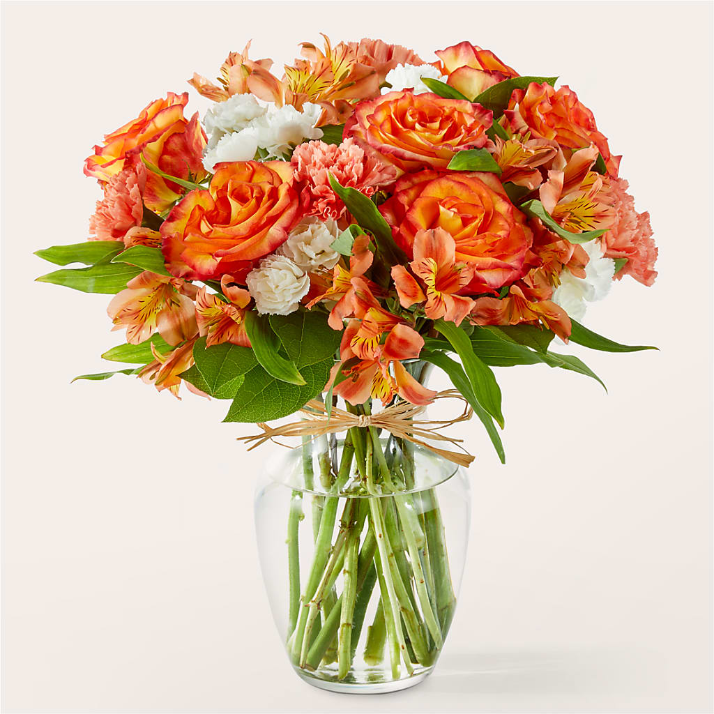 Apricot Glow Bouquet – Velvet Leaf And Stem, Las Vegas NV