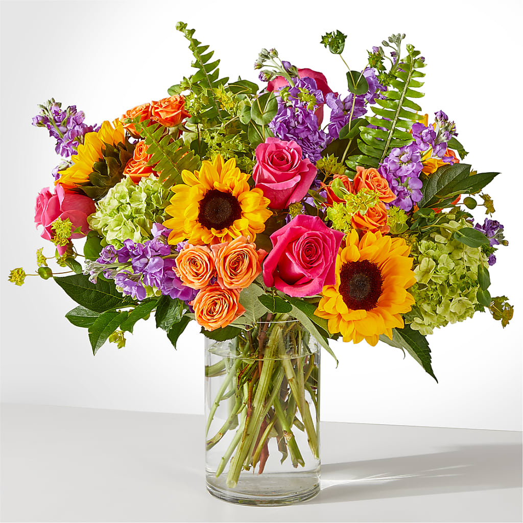 Vibrant Greetings Bouquet – Velvet Leaf And Stem, Las Vegas NV