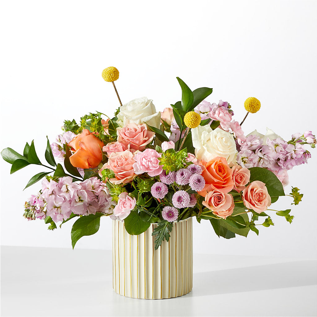 French Market Bouquet with Ivory Vase – Velvet Leaf And Stem, Las Vegas NV