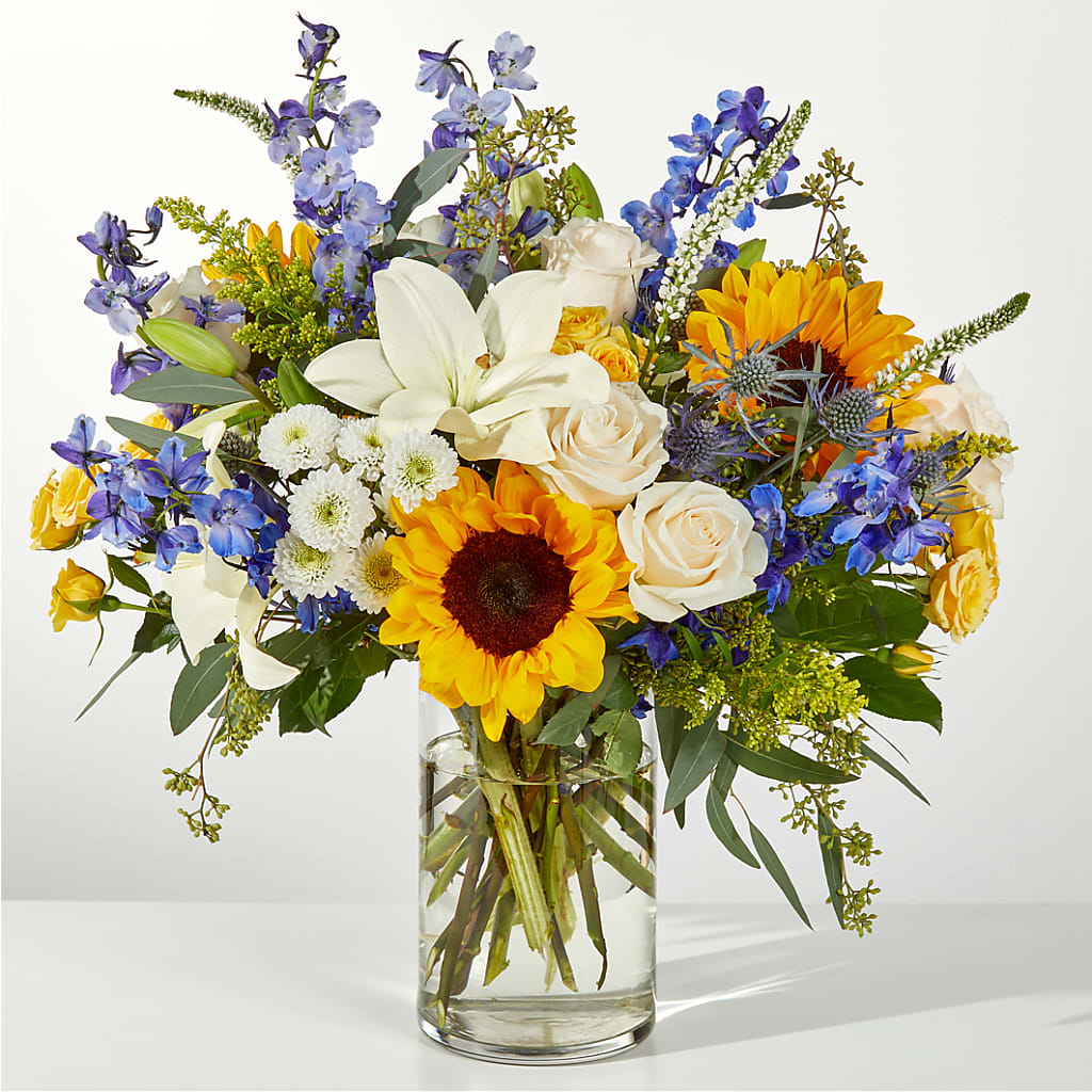 Wonderfully Sunny Bouquet – Velvet Leaf And Stem, Las Vegas NV