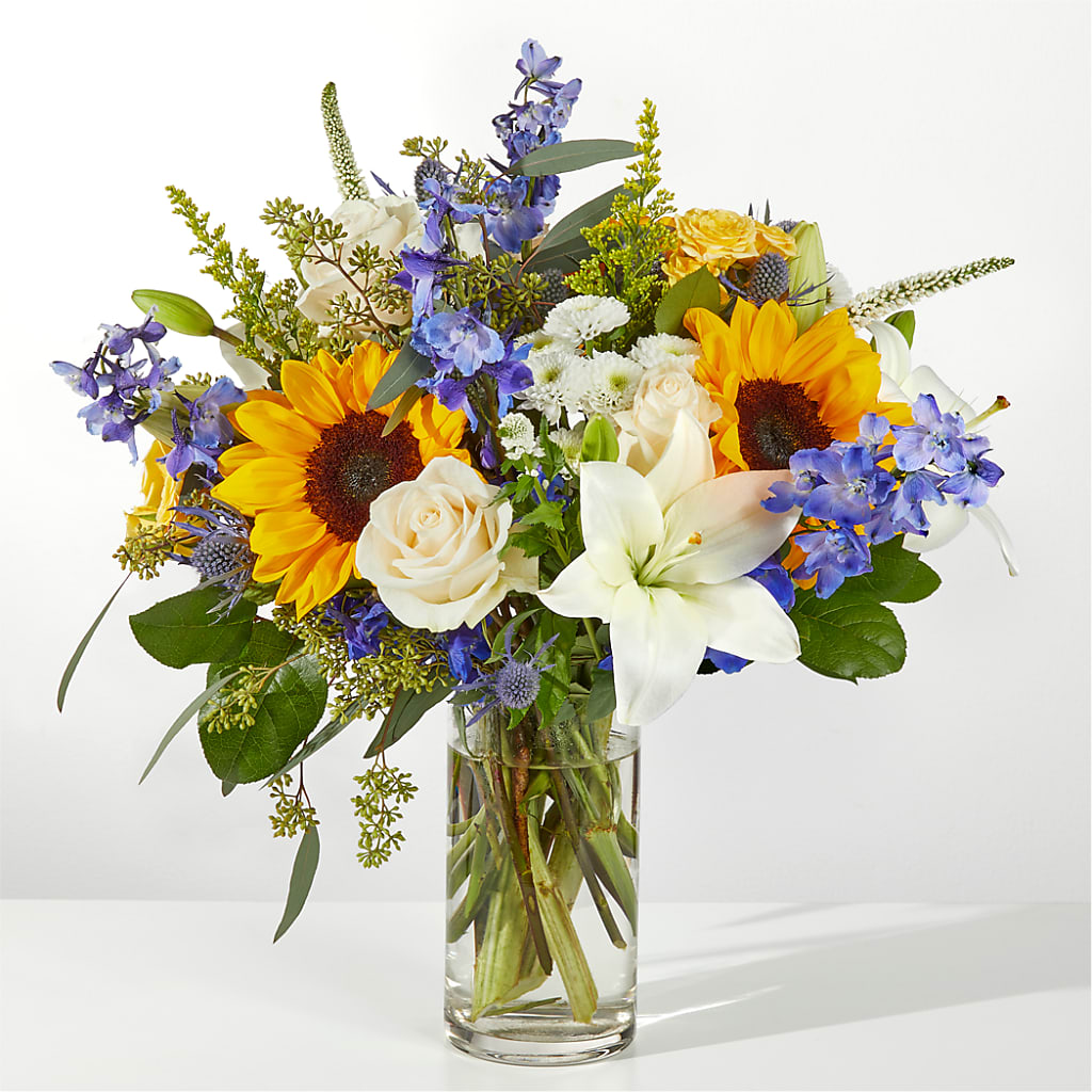 Wonderfully Sunny Bouquet – Velvet Leaf And Stem, Las Vegas NV