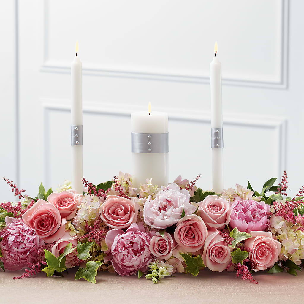 Worldwide Romance Unity Candle Arrangement – Velvet Leaf And Stem, Las Vegas NV