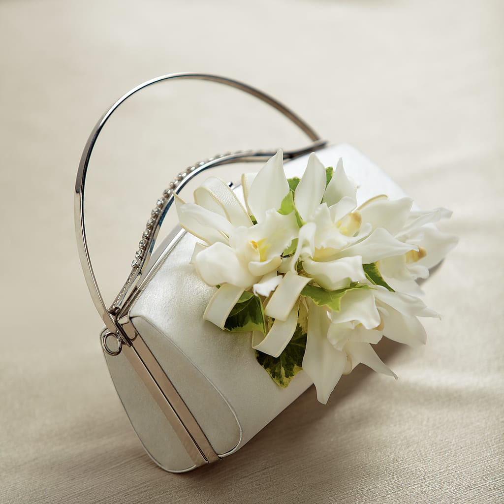 White Purse Decor – Velvet Leaf And Stem, Las Vegas NV
