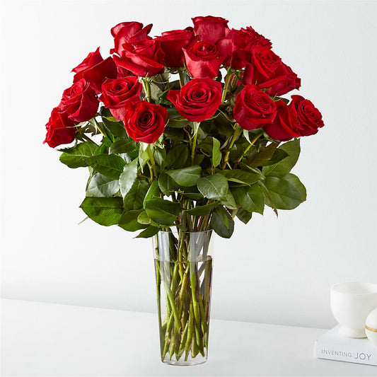 Long Stem Red Rose Bouquet –  Velvet Leaf And Stem, Las Vegas NV