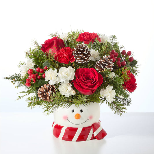 Jolly Snowman Bouquet –  Velvet Leaf And Stem, Las Vegas NV