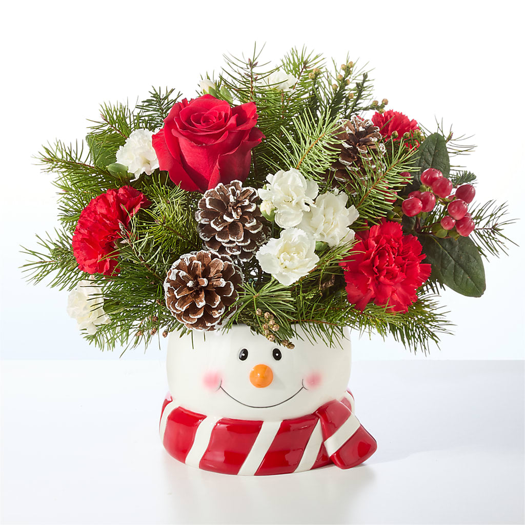 Jolly Snowman Bouquet –  Velvet Leaf And Stem, Las Vegas NV