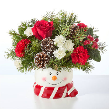 Jolly Snowman Bouquet –  Velvet Leaf And Stem, Las Vegas NV