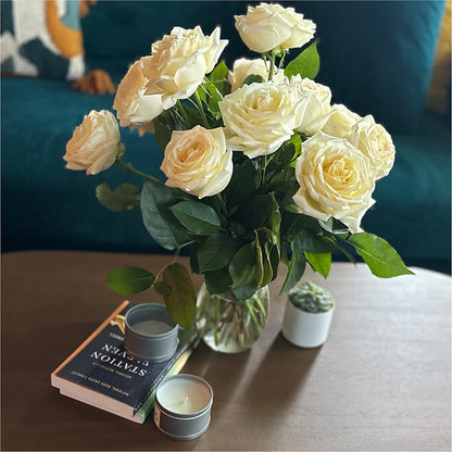 Long Stem Yellow Rose Bouquet –  Velvet Leaf And Stem, Las Vegas NV