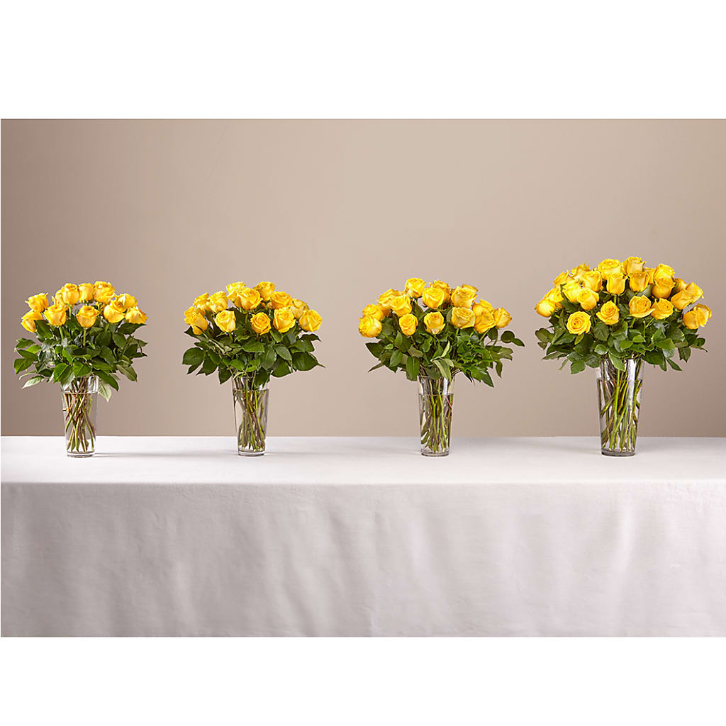 Long Stem Yellow Rose Bouquet –  Velvet Leaf And Stem, Las Vegas NV