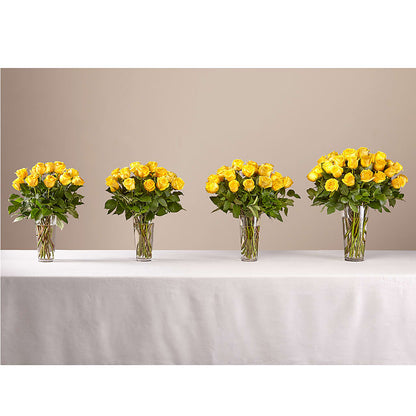 Long Stem Yellow Rose Bouquet –  Velvet Leaf And Stem, Las Vegas NV