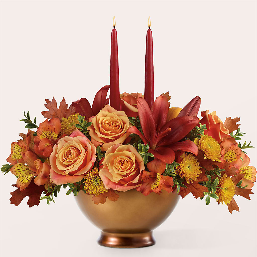Harvest Table Centerpiece –  Velvet Leaf And Stem, Las Vegas NV